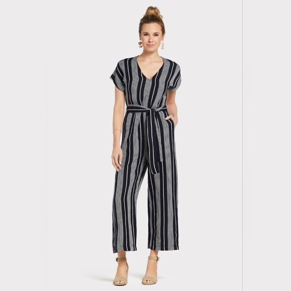 Rails Angela Mediterranean Stripe Belted Jumpsuit Size S - Picture 1 of 12